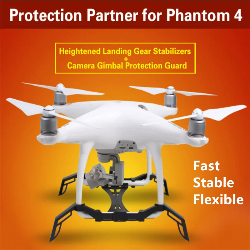 Awesome Protection Partner Heightened Extended Landing Gear Stabilizer + Camera Board Gimbal Protector Plate for DJI Phantom 4 |