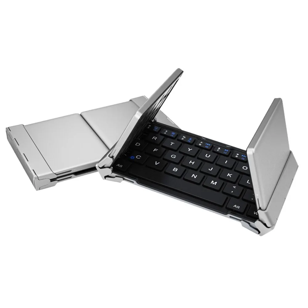 

Three Fold Foldable Bluetooth Keyboard for Phones Tablet for iOS for Android for Windows PC Tablet Aluminium Alloy Keyboard