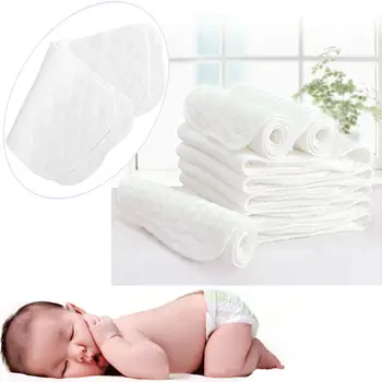 

10pc Reusable Baby Modern Cloth Diaper Nappy Liners insert 3 Layers Cotton