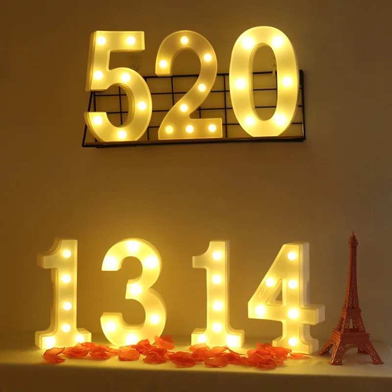 DIY 26 Английских Букв светодиодный ночник Marquee знак Алфавит 3D Настенный ночник домашний Свадебный день рождения Декор