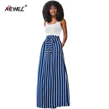 SEBOWEL 2017 Autumn Women High Waist Striped Skirt Vintage Big Hem Floor Long Printed Maxi Skirts SEBOWEL 2017 Autumn Women High Waist Striped Skirt Vintage Big Hem Floor Long Printed Maxi Skirts