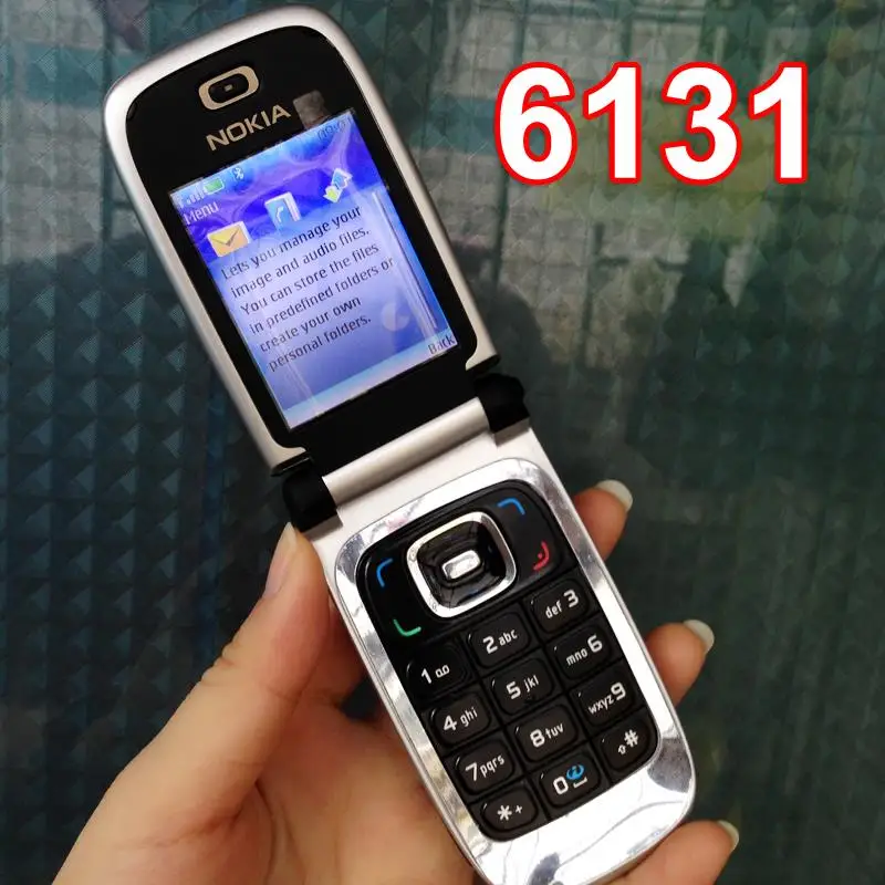 Отремонтированный мобильный телефон Nokia 6131 2G GSM разблокированный флип-телефон Английский Арабский Иврит Русская клавиатура