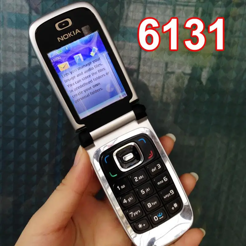 Nokia 6131 Refurbished Mobile Phone 2G GSM Flip Phone English Arabic Hebrew  Russian Keyboard Original Unlocked