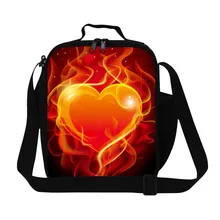 Сердце Форма 3D принт сумки для обедов студентов Пикник термоконтейнер для пищевых продуктов для детей подарок охладитель сумка на плечо для ланч-боксов коробка для работы