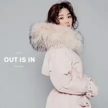 Высококачественное MS длинное меховое пальто MS теплое пальто на белом утином пуху куртка-пуховик