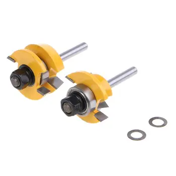 

2pcs/set 1/4" Shank Wood Groove Router Bit Cemented Carbide Spindle Cutter For Woodworking Tools qiang