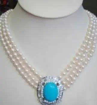 

natural pearl jewelry Nice stunning Nobby 7-8mm white cultured pearl necklace stone pendant hook