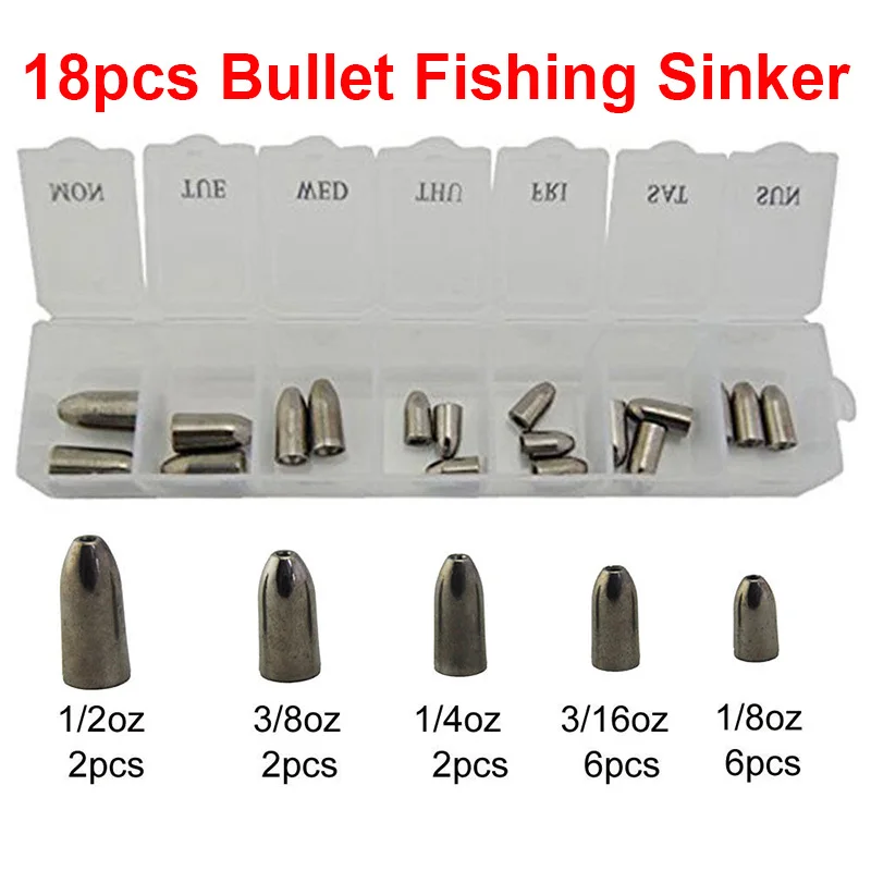 Realure 25 Pcs Small Fishing Weights Mixed 8 Sizes Deep