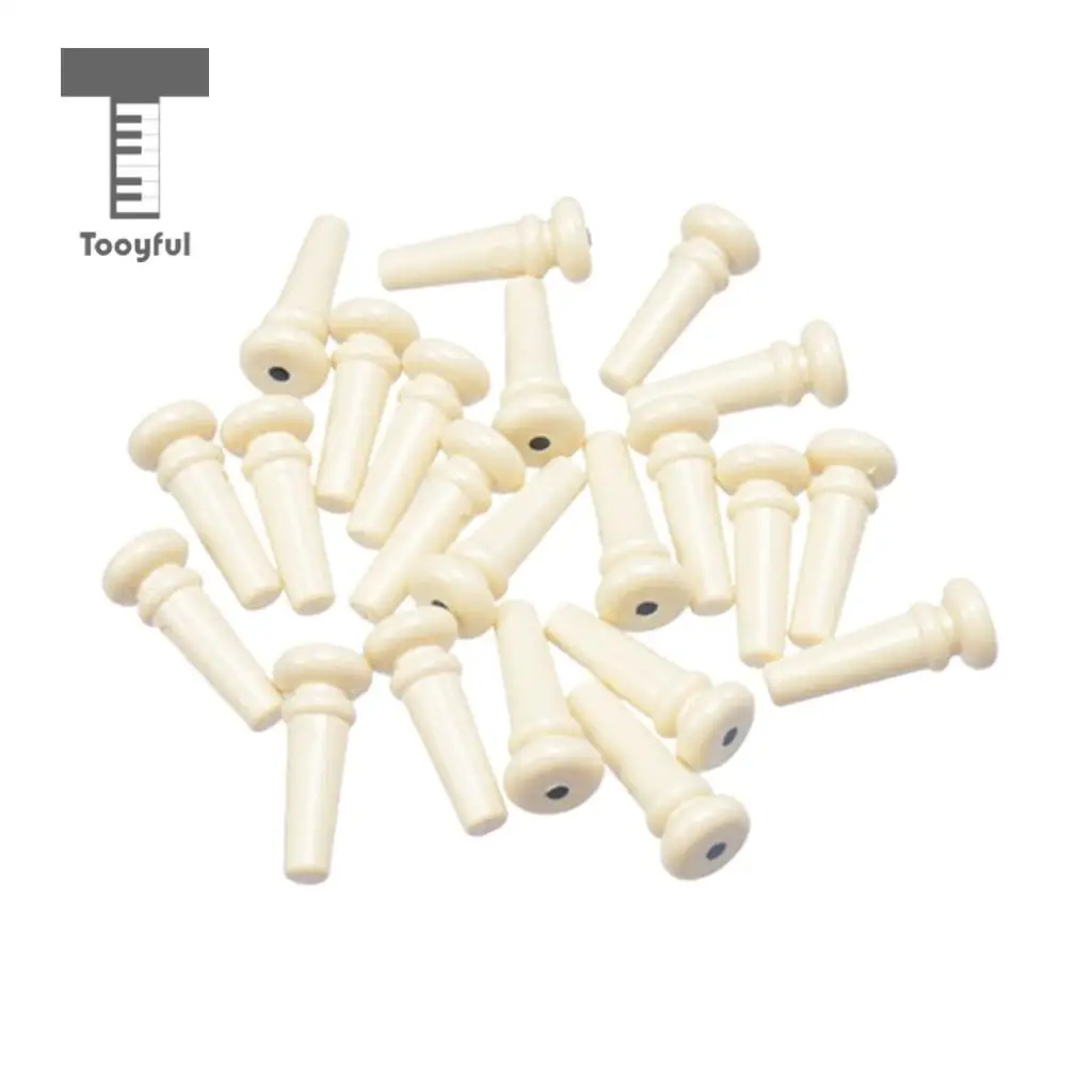 20pcs Acoustic Folk Guitar Plastic Endpins with Dot Inlay Black