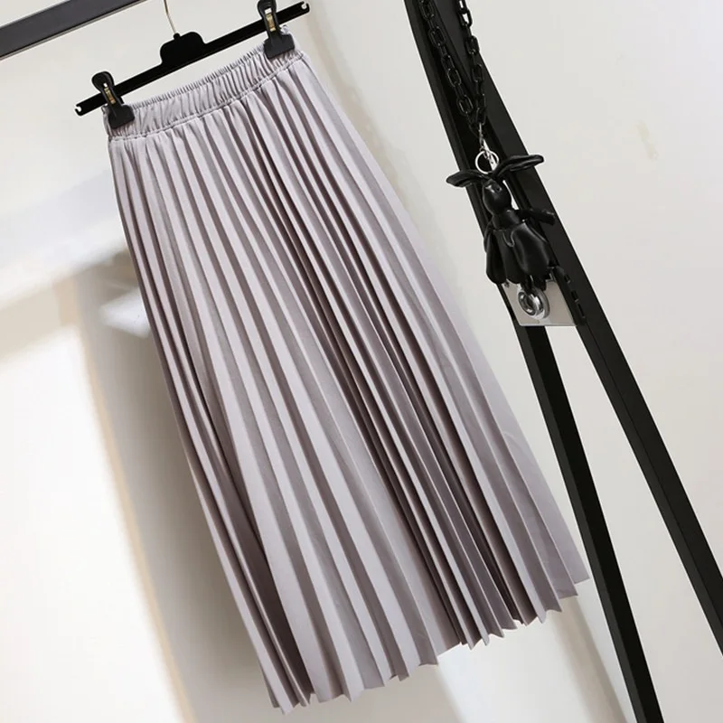 Kobykoyi Для женщин плиссированные юбки Высокая талия плюс Размеры Для женщин Длинная юбка более Размеры Для женщин миди юбки Jupe Femme Saias Faldas