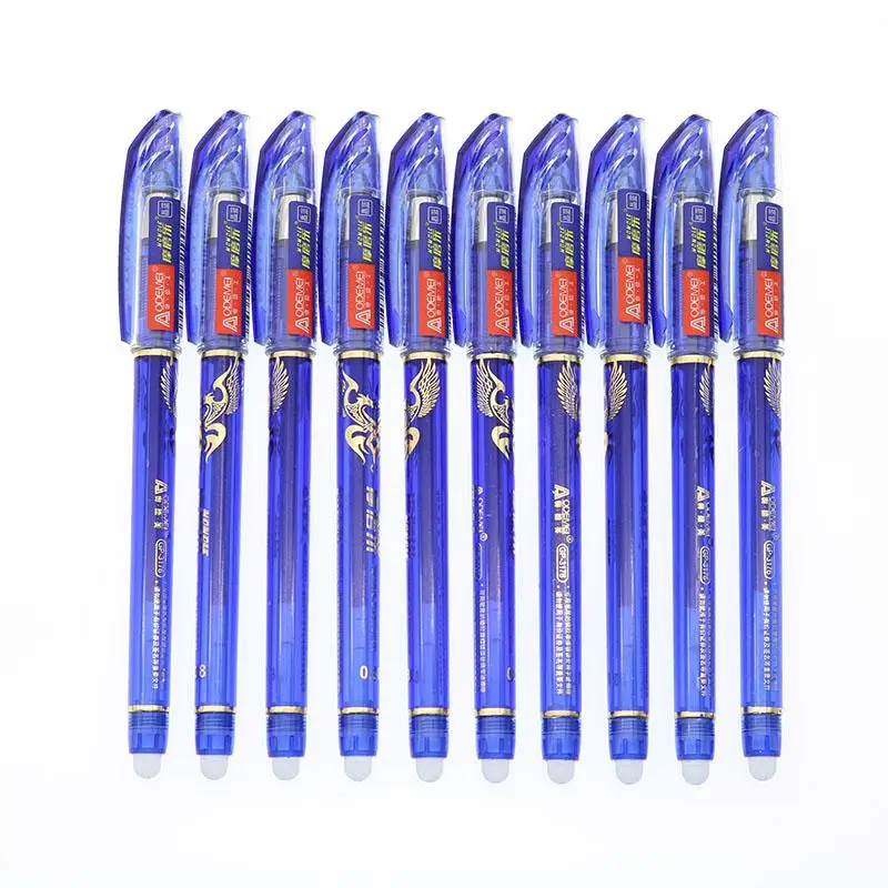 10 фрикционных шлифовальных Cocoreccho стираемая нейтральная ручка иглы 0,38 мм Тест синий/черный для студентов канцелярские принадлежности ручка заправки - Цвет: blue