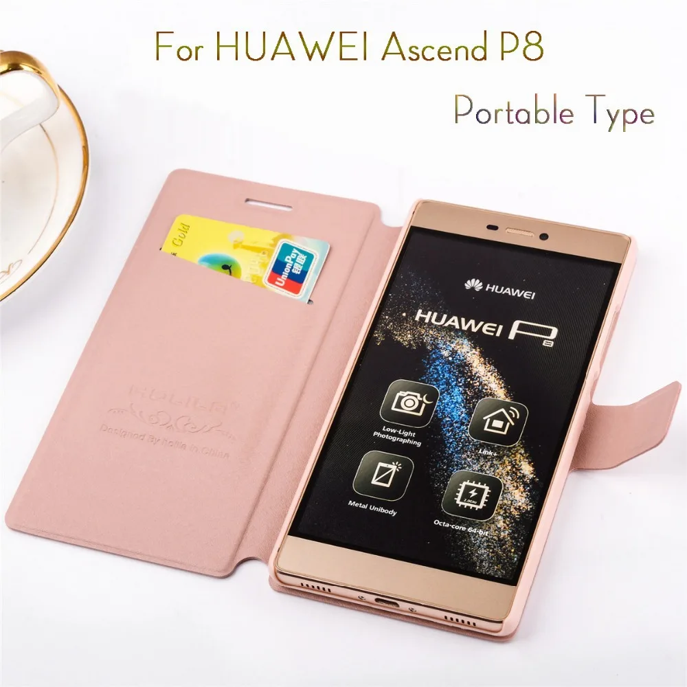  New Funda Carcasa for Huawei P8 Wallet Case 5.2' Waterproof Edge Protcetor Leather Flip Phone Cover Cases for Huawei P8 Ascend 