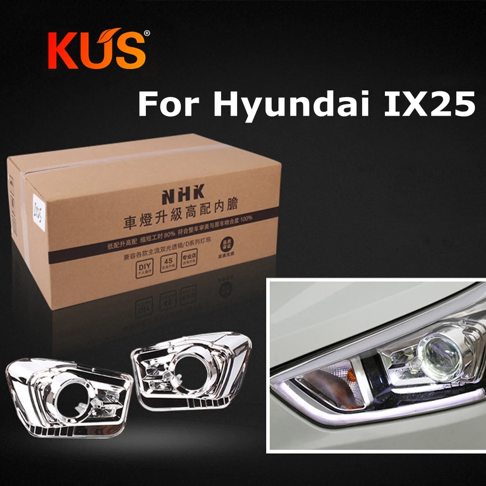 

car headlight headlamp high liner lamp upgrade for Hyundai Ix25 without Damage HID Projector Lens q5 hella5 Car assembly