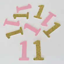 Блестки на заказ день рождения, вечеринки. Номер один. День рождения девочки/мальчика. Специальный день рождения стол Декор скрапбукинга конфеттис