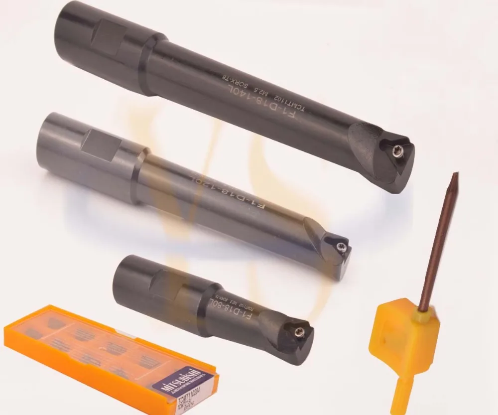 

3Pcs 18mm 80mm,120mm,140mm Indexable Boring Bar &10 TCMT21.51 Carbide Insert