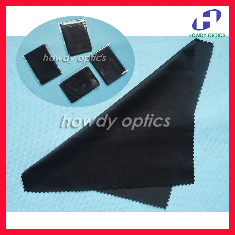Black microfiber cleaning cloth,20x20cm,separate package,eyewear