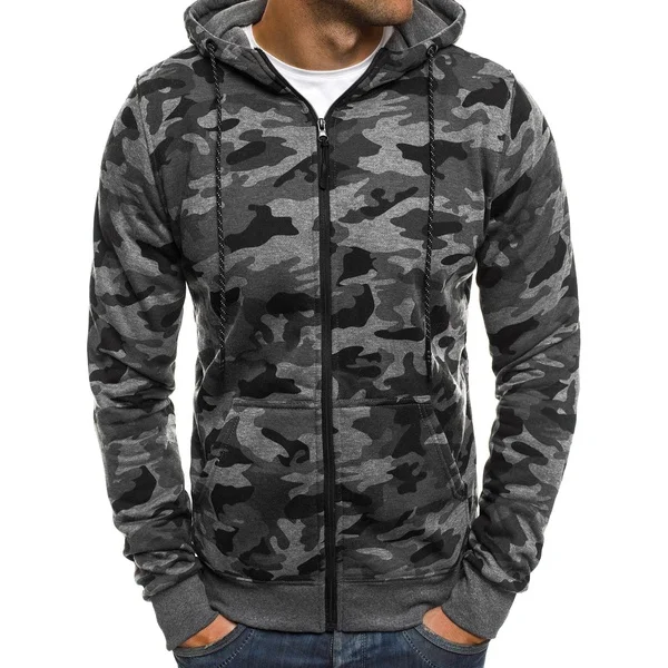 2018 Mens Streetwear spring autumn classic camouflage hoody jacket casual mens zipper jackets coats hooded overcoat men clothes