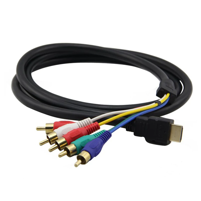 5FT / 1.5M HDMI Male to 5 RCA RGB Audio Video AV Component Cablein