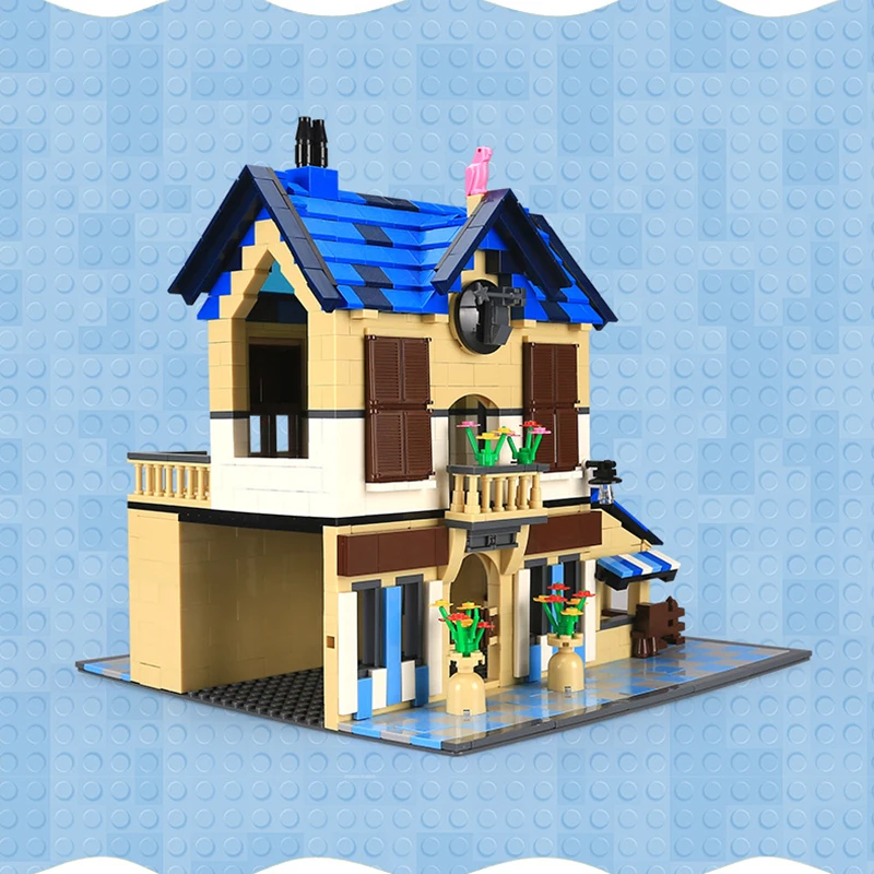 1298 шт. Классическая серия с архитектурной конструкцией деревенская вилла, набор строительных блоков, развивающие игрушки для детей, подарок для детей