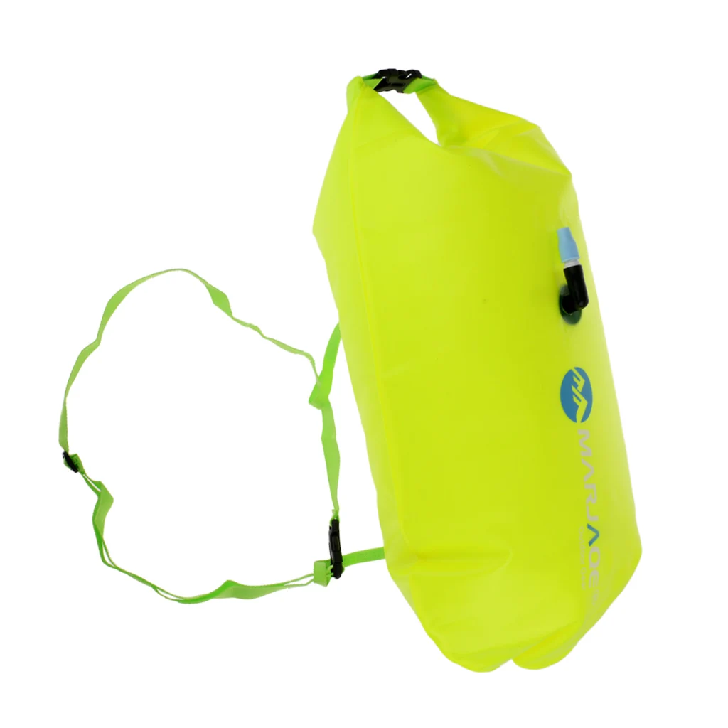 Highly Visible Waterproof Air Bag Swim Buoy Swimming Tow Float Dry Bag with Waistbelt for Inflatable Buoy Open Water Swimming