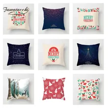 Fuwatacchi Xmas Cushion Cover Deer Snowman Forest Soft Throw Pillow Cover Decorative Sofa Pillow Case Pillowcase christmas snowman print throw pillow case
