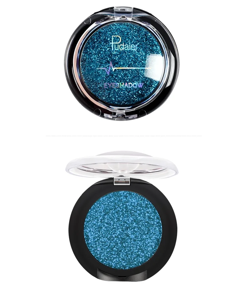 Pudaier Glitter Eyeshadow Palette Yeux Sombra Makeup Metallic Festival Eye Shadow Powder Shimmer Maquiagem Blue Eye Cosmetics