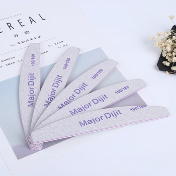 

5pcs/set Semilune Grey Nail File 100/180 Nail Art Sanding Salon Buffer Nail File Manicure Nail Tools to polish