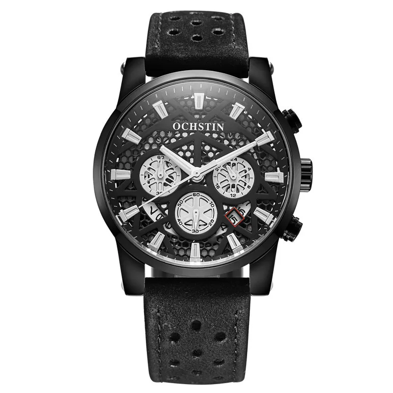 OCHSTIN часы мужские Relogio Masculino Reloj Hombre Модные мужские кожаные 30 м водонепроницаемые часы спортивные часы Военные мужские часы