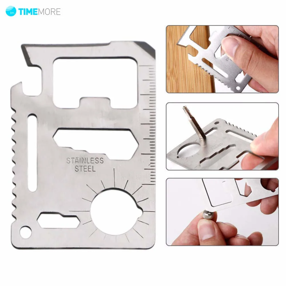 

11 in 1 Tools Rescue Card Muti-Functions Holders Camping Tool,Stainless Steel Portable Knife For Outdoor Survival Mini Openner