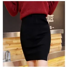 Новые модные женские туфли юбка ребра вязать сумка бедра юбка шаг тонкий корпус юбка сексуальный женский Разделение сексуальный шик Юбки-карандаши