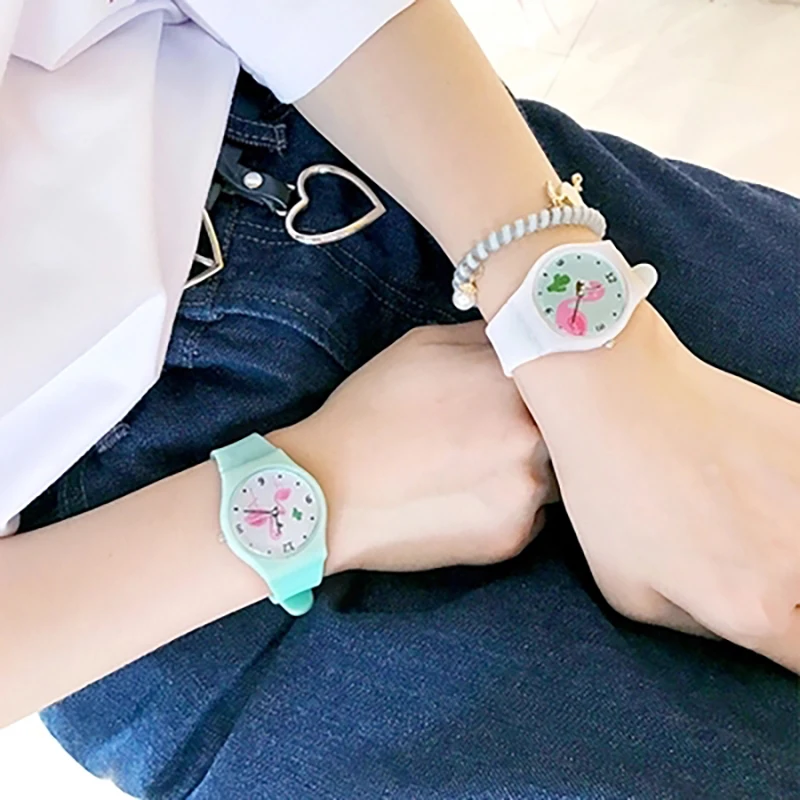 

Relogio Feminino 2019 New Relojes Cartoon Children Watch Flamingo Watches Fashion Kids Cute Silicone Quartz Watch Girl