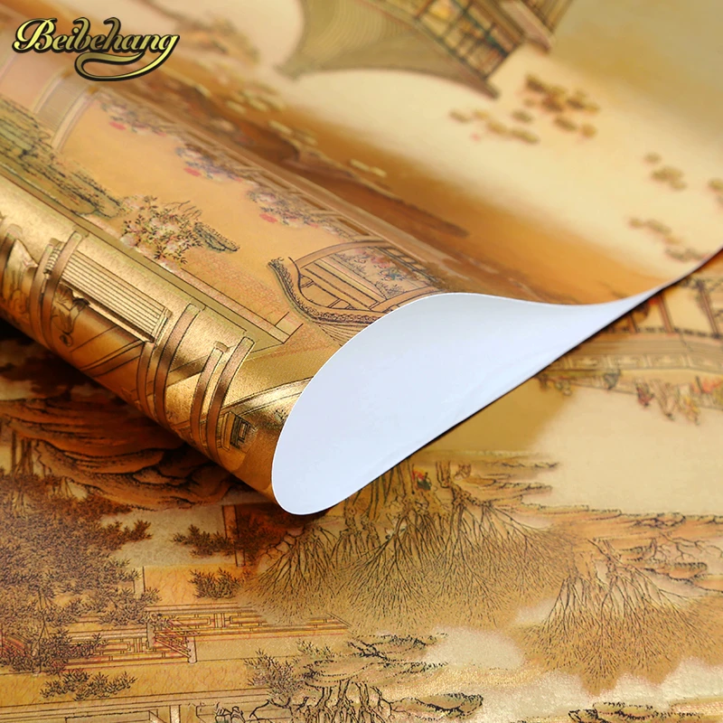 

beibehang papel de parede 3D Gold foil wallpaper for walls 3d KTV restaurant classical Chinese decoration wall paper papel mural
