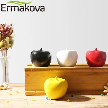 

ERMAKOVA Ceramic Apple Figurine Modern Porcelain Apple Statue Christmas Birthday Gift Home Office Desktop Decoration