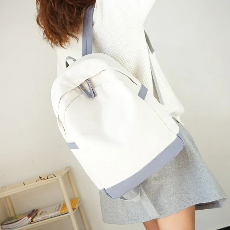 

Harajuku Women Canvas Backpacks Ladies Ulzzang Shoulder School Bag Simple Rucksack For Girls Travel Fashion Bag Bolsas Mochilas