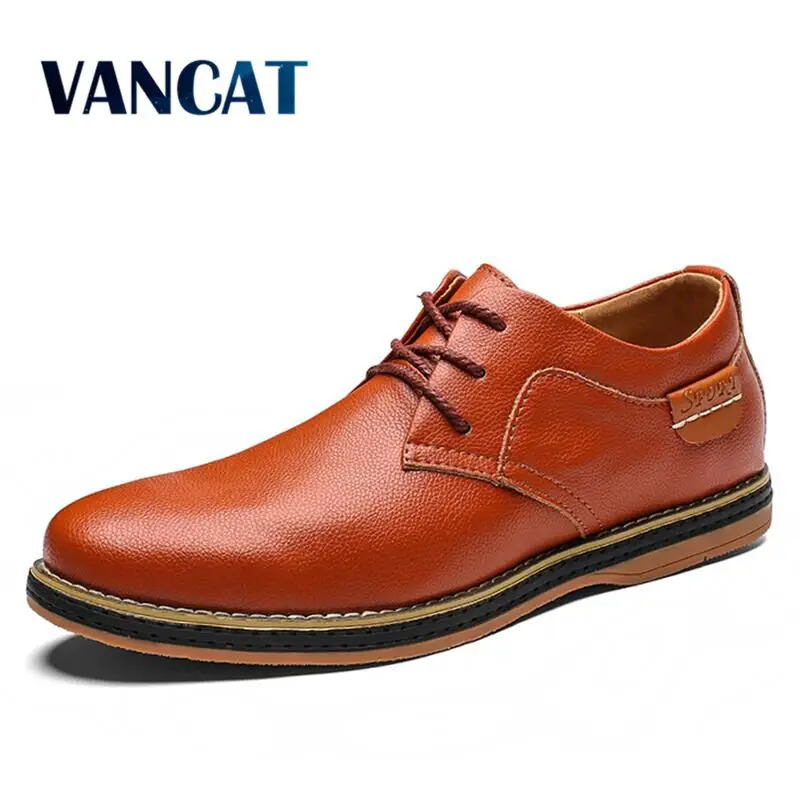 Vancat High Quality Men Shoes Casual New Genuine Leather Flat Lace Up Oxford Dress Work Plus Size 39 48 huismerk kopen in de aanbieding Vancat High Quality Men Shoes Casual New Genuine Leather Flat Lace Up Oxford Dress Work Plus Size 39 48 huismerk kopen in de aanbieding