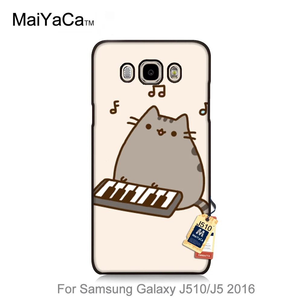 Pusheen Gatto Suonare il pianoforte caso Durevole per la galassia J510 2016 Colorato Disegno Duro Caso Accessori in Pusheen Gatto Suonare il pianoforte caso
