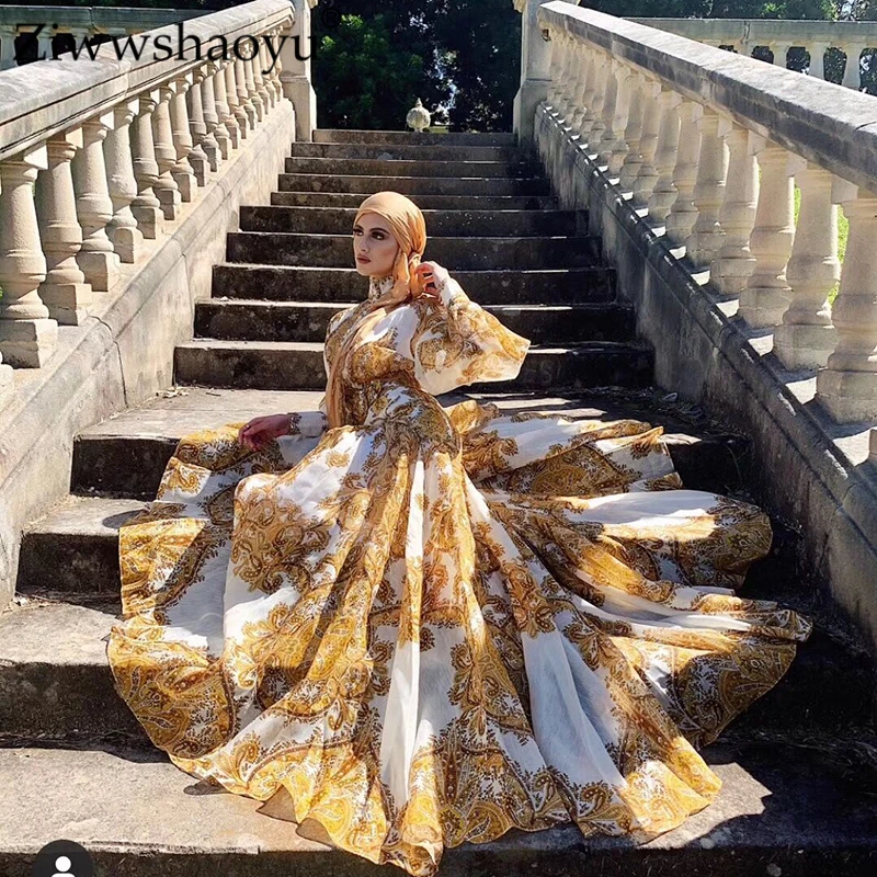 

Ziwwshaoyu Fashion Runway Designer Maxi Dress Women Print Sexy Slit Party Long Sleeve Elegant Vintage Autumn Print Dresses