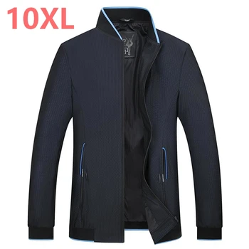 

2019 new large size 10XL 8XL Stand collar Spring Autumn Men Jackets Fashion brand Coats Male Casual Slim Jacket Men Outerdoor