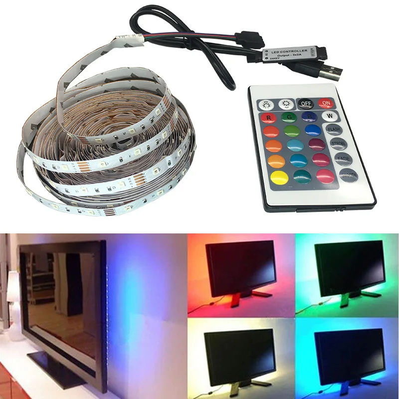 

DC 5V/6V LED strip Light TV USB Power SMD 3528 LED Flexible Light TV Background Lighting Lamp Adhesive Tape 50CM 1M 2M 3M 4M 5M