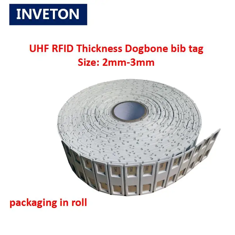 860-960 MHz uhf passive DogBone RFID printed labels wet inlay with impinj 4D chip running timing race systems for sale | Безопасность и