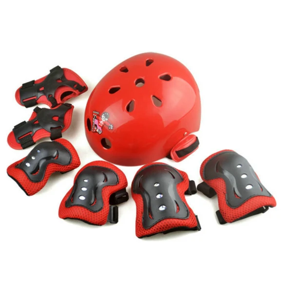 7pcs Bicycle Helmet Roller Skating Skateboard Helmet Elbow Knee Pads