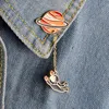 QIHE JEWELRY Galaxy Monn Astronaut Fuji mountain Egg Deer Whale Dog Animal Tassel Pins Brooches Badges for Women Men Cute Pin ► Photo 3/6
