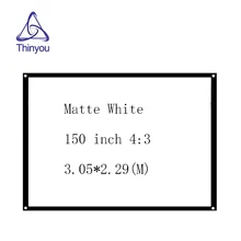 Thinyou Factory sales 150 inch 4:3 HD Projector Screen Front Finished Edge White Curtain Simple Projection with Eyelets
