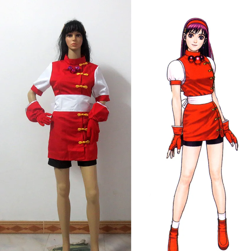 Kof The King Of Fighters Athena Asamiya Red And White Cosplay Costume