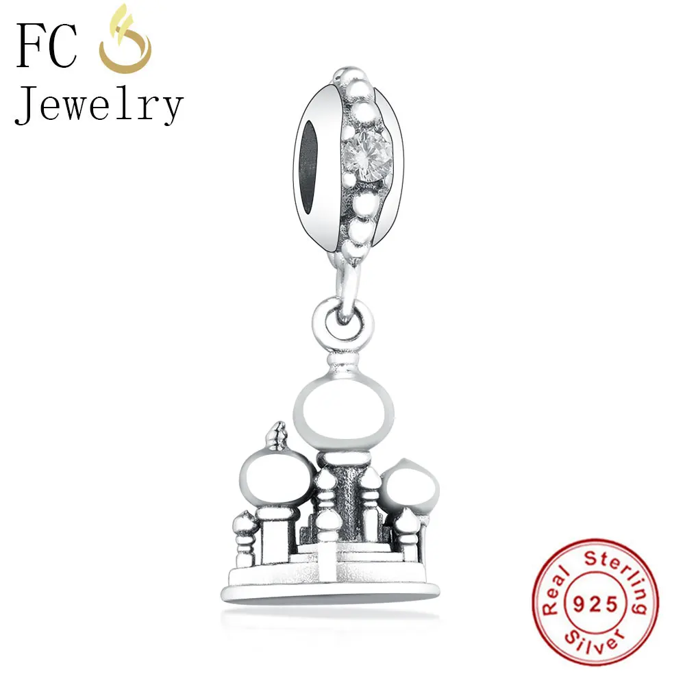 

FC Jewelry Fit Original Pandora Charm Bracelet 925 Sterling Silver Aladdin Agrabah Castle Bead Pendant Making Dangle Berloque