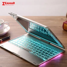 Smart Keyboard чехол Обложка для iPad Air 1 Air 2 9,7 дюймов с 7 цветов светодиодной подсветкой Беспроводной Bluetooth клавиатура чехол для 9," iPad 5 6