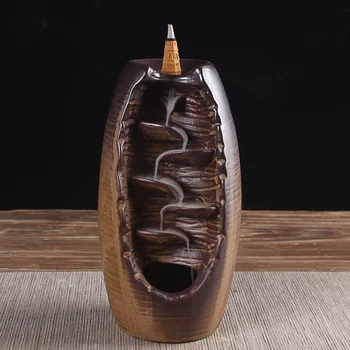 

Backflow Incense Burner Ceramic Aromatherapy Furnace Lotus Smell Aromatic Home Office Incense Crafts Incense Holder Burner