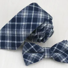 Модный бутик шерстяной хлопчатобумажный галстук и галстук-бабочка классический британский темно-синий и белый сетка высокого класса мужской галстук