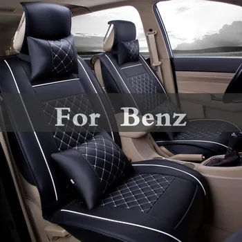 

Luxury Pu Leather Car Seat Covers Fashion Design Protector Pad For Benz Amg A B E C S Glass Cla Gla Cls Gle Glc A45 C63s