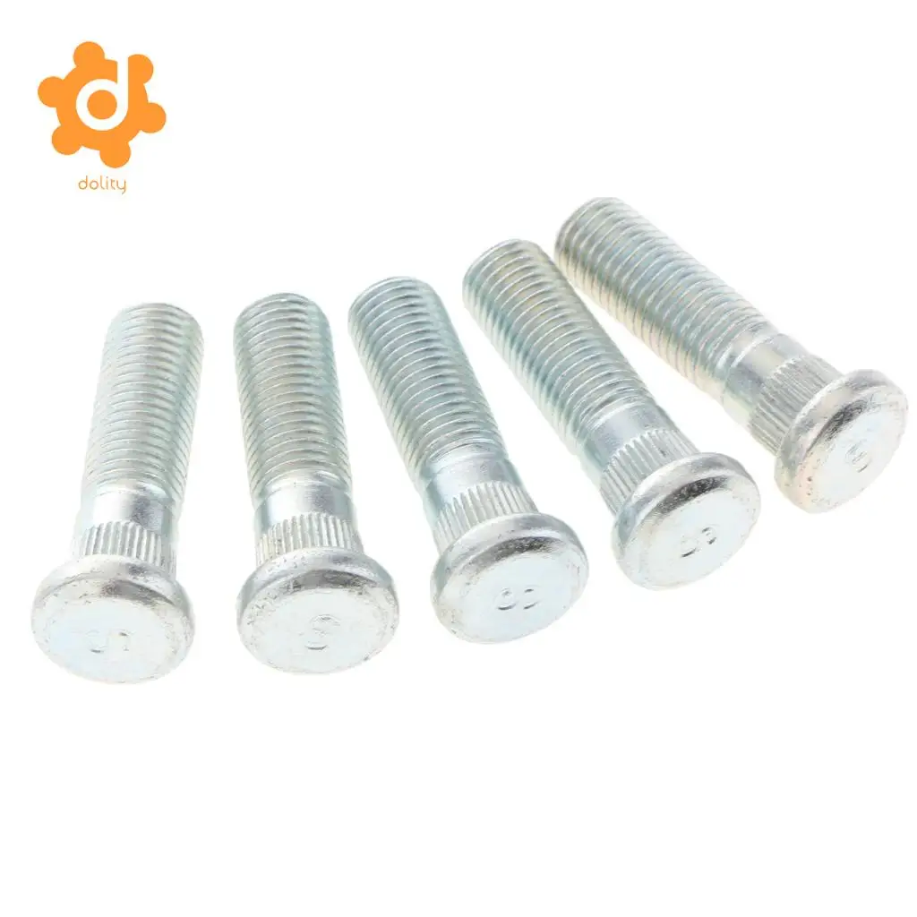 5 Pieces M10x1.5 Wheels Tires Knurl Studs Stud Bolts for Honda Acura Isuzu